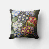 ヴィンテージの植物の花の水彩画の芸術のAuriculas クッション (裏面)