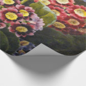 ヴィンテージの植物の花の水彩画の芸術のAuriculas ラッピングペーパー (角)