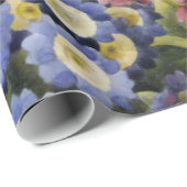 ヴィンテージの植物の花の水彩画の芸術のAuriculas ラッピングペーパー (ロールコーナー)