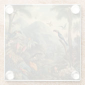 ヴィンテージの植物の花園 ガラスコースター (裏面)