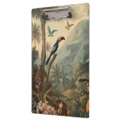 ヴィンテージの植物の風景トゥーカンと花 クリップボード (左)