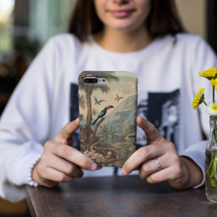 ヴィンテージの植物の風景トゥーカンと花 iPhone 11 PROケース
