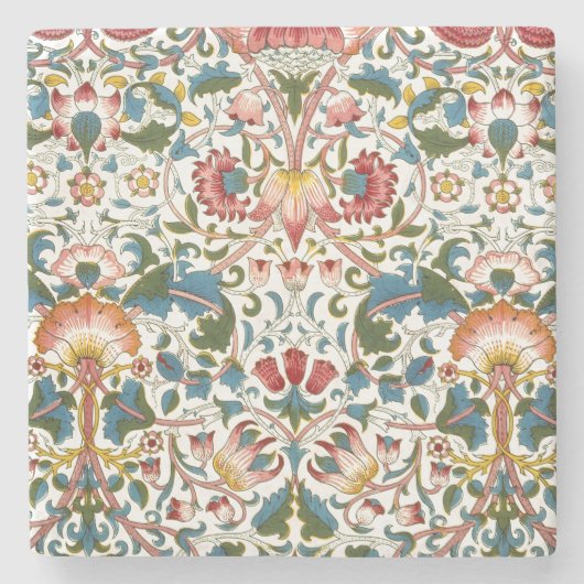 ヴィンテージの植物のMorrisのデザインの石器 ストーンコースター (正面)