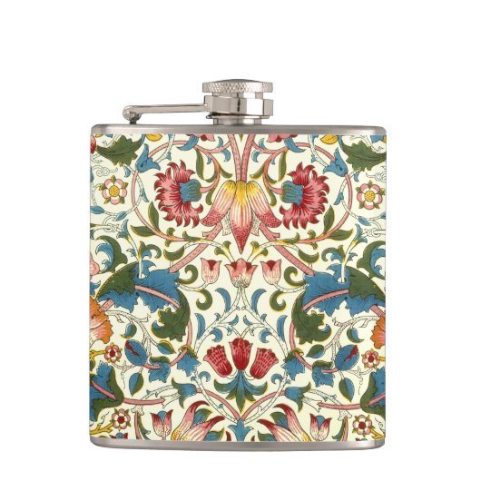 ヴィンテージの植物のMorrisのデザイン フラスク (正面)