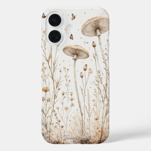 ヴィンテージの植物キノコと野生の花 Case-Mate iPhoneケース (裏面)