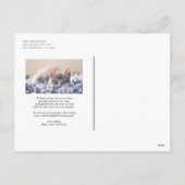 ヴィンテージの植物体ブルーメリークリスマスフォト シーズンポストカード (裏面)