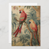 ヴィンテージの植物学とパロッツアンティーク絵を描ズ (正面/裏面)