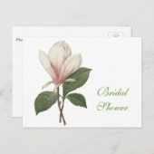ヴィンテージの植物学のエレガントマグノリア花 インビテーションポストカード (正面/裏面)