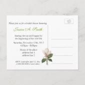 ヴィンテージの植物学のエレガントマグノリア花 インビテーションポストカード (裏面)