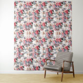 ヴィンテージの植物形花と蝶 タペストリー (インサイチュ)