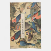 ヴィンテージの植物性のシーンパロットのカスタマイズ キッチンタオル (縦)