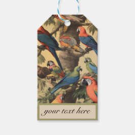 ヴィンテージの植物性のシーンパロットのカスタマイズ ギフトタグ