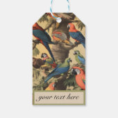 ヴィンテージの植物性のシーンパロットのカスタマイズ ギフトタグ (裏面)