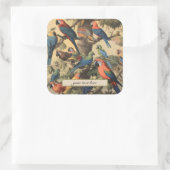 ヴィンテージの植物性のシーンパロットのカスタマイズ スクエアシール (バッグ)