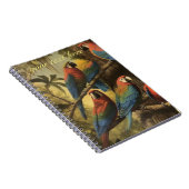 ヴィンテージの植物性のシーンパロットのカスタマイズ ノートブック (右側)