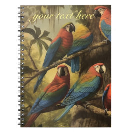 ヴィンテージの植物性のシーンパロットのカスタマイズ ノートブック