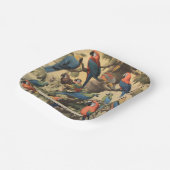 ヴィンテージの植物性のシーンパロットのカスタマイズ ペーパープレート (傾斜あり)