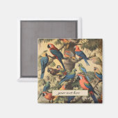 ヴィンテージの植物性のシーンパロットのカスタマイズ マグネット (正面/裏面)