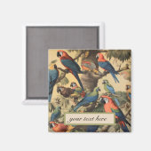 ヴィンテージの植物性のシーンパロットのカスタマイズ マグネット (正面/裏面)