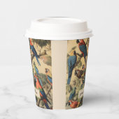 ヴィンテージの植物性のシーンパロットのカスタマイズ 紙コップ (左)