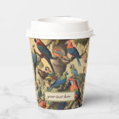 ヴィンテージの植物性のシーンパロットのカスタマイズ 紙コップ (裏面)