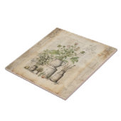 ヴィンテージの植物性のハーブ素朴な牧場農家 タイル (側面)