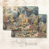 ヴィンテージの植物性の海の生命サンゴの魚の切り離 薄葉紙