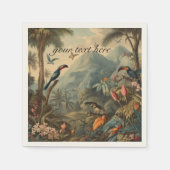 ヴィンテージの植物性の観光と花のカスタマイズ スタンダードカクテルナプキン (正面)