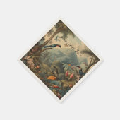 ヴィンテージの植物性の観光と花のカスタマイズ スタンダードカクテルナプキン (角)