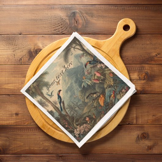 ヴィンテージの植物性の観光と花のカスタマイズ スタンダードカクテルナプキン