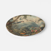 ヴィンテージの植物性の観光と花のカスタマイズ ペーパープレート (アングル)