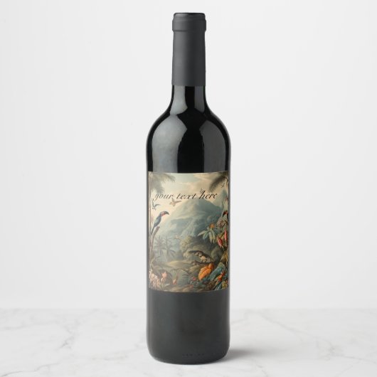 ヴィンテージの植物性の観光と花のカスタマイズ ワインラベル (正面)