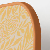 ヴィンテージの植物性イエローウィリアムモリスパターン ピックルボールラケット (左詳細)