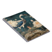 ヴィンテージの植物性クレーンとロータスのカスタマイズ可能 ノートブック (右側)