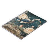 ヴィンテージの植物性クレーンとロータスのカスタマイズ可能 ノートブック (左側)