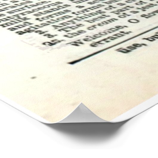 ヴィンテージの植物性タコ美術辞書ページ ポスター (角)