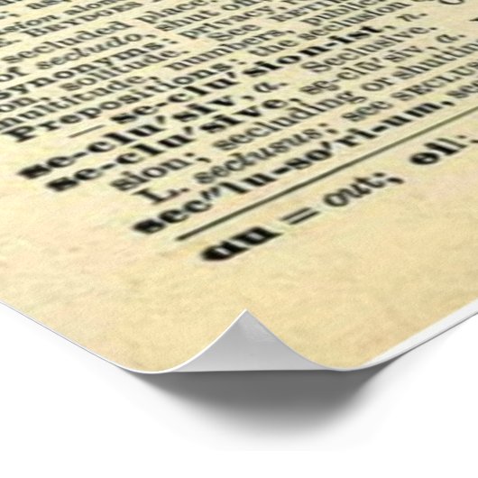 ヴィンテージの植物性タコ美術辞書ページ ポスター (角)