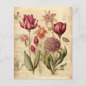 ヴィンテージの植物性ハーブスクラップブック紙 (裏面)