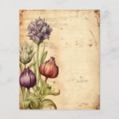 ヴィンテージの植物性ハーブスクラップブック紙 (裏面)