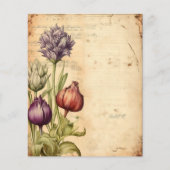 ヴィンテージの植物性ハーブスクラップブック紙 (正面)