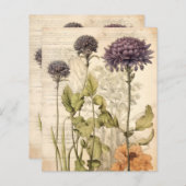 ヴィンテージの植物性ハーブスクラップブック紙 (正面/裏面)