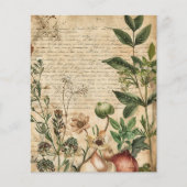 ヴィンテージの植物性ハーブスクラップブック紙 (正面)