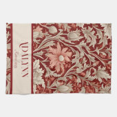 ヴィンテージの植物性リタイアギフトのお母さん赤 キッチンタオル (横)