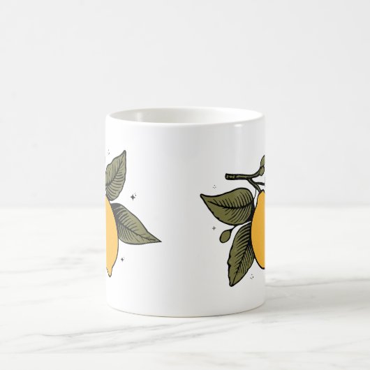 ヴィンテージの植物果実 コーヒーマグカップ (中央)