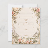 ヴィンテージの植物画がモチーフの贅沢な結婚式の招待状 出欠カード (裏面)