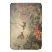 ヴィンテージの植物界ハミングバードと花 バスマット (正面縦)
