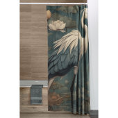 ヴィンテージの植物界ブルークレーンとロータス シャワーカーテン