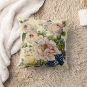 ヴィンテージの植物花束の混合花 クッション (ブランケット)