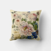 ヴィンテージの植物花束の混合花 クッション (裏面)