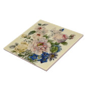 ヴィンテージの植物花束の混合花 タイル (側面)